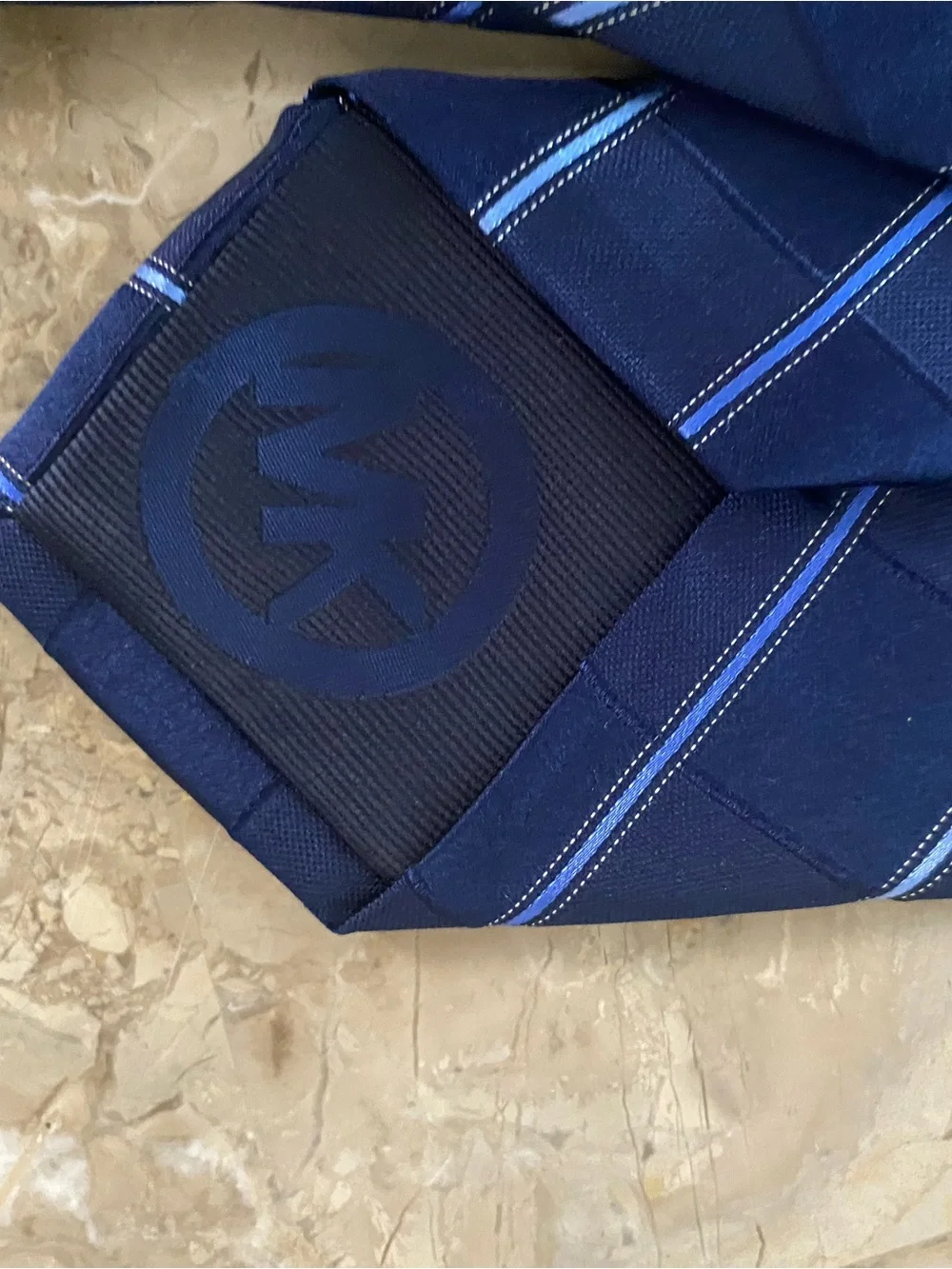 Classic Navy Silk Striped Men's Tie